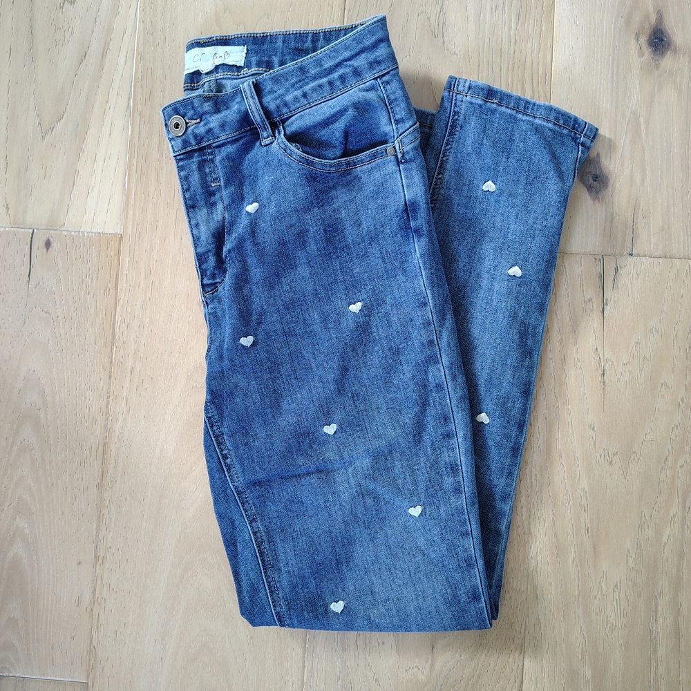 CHARLIE B Blue Jeans with Heart Details